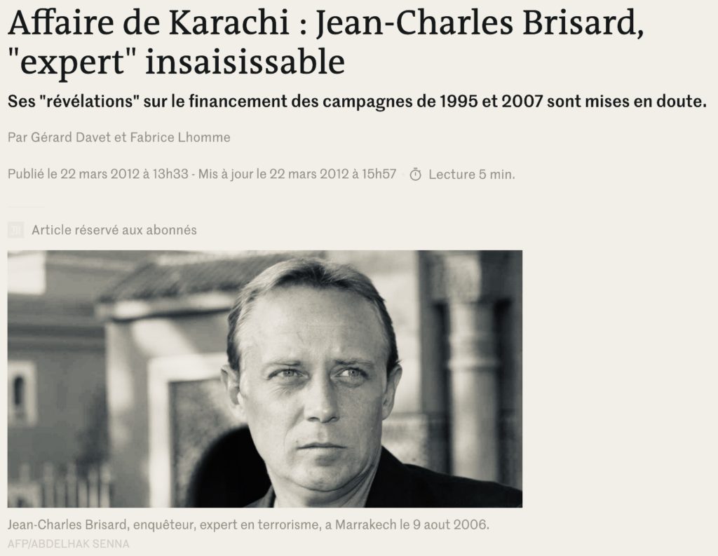 Le Monde : Jean-Charles Brisard, expert insaisissable